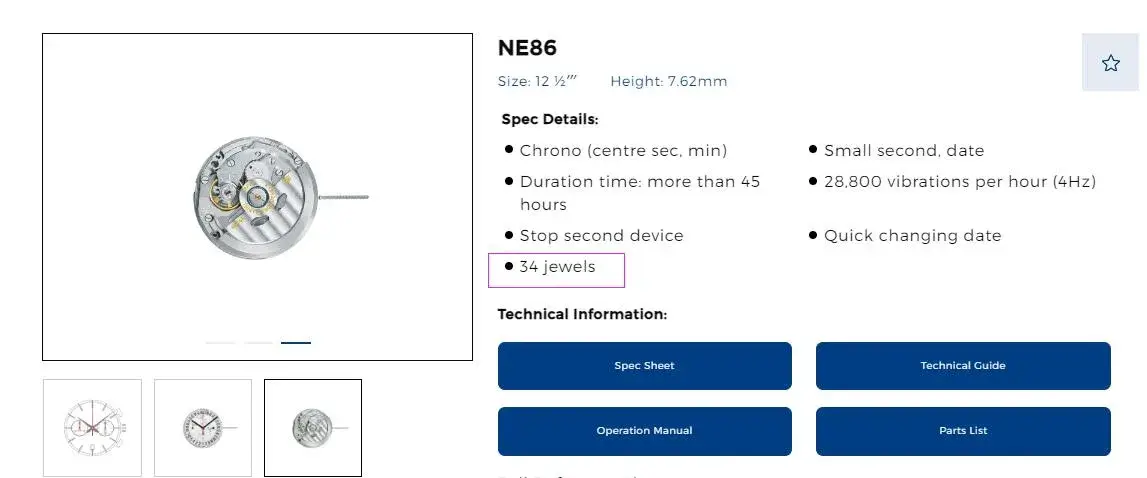 Seiko NE86 -beweging
